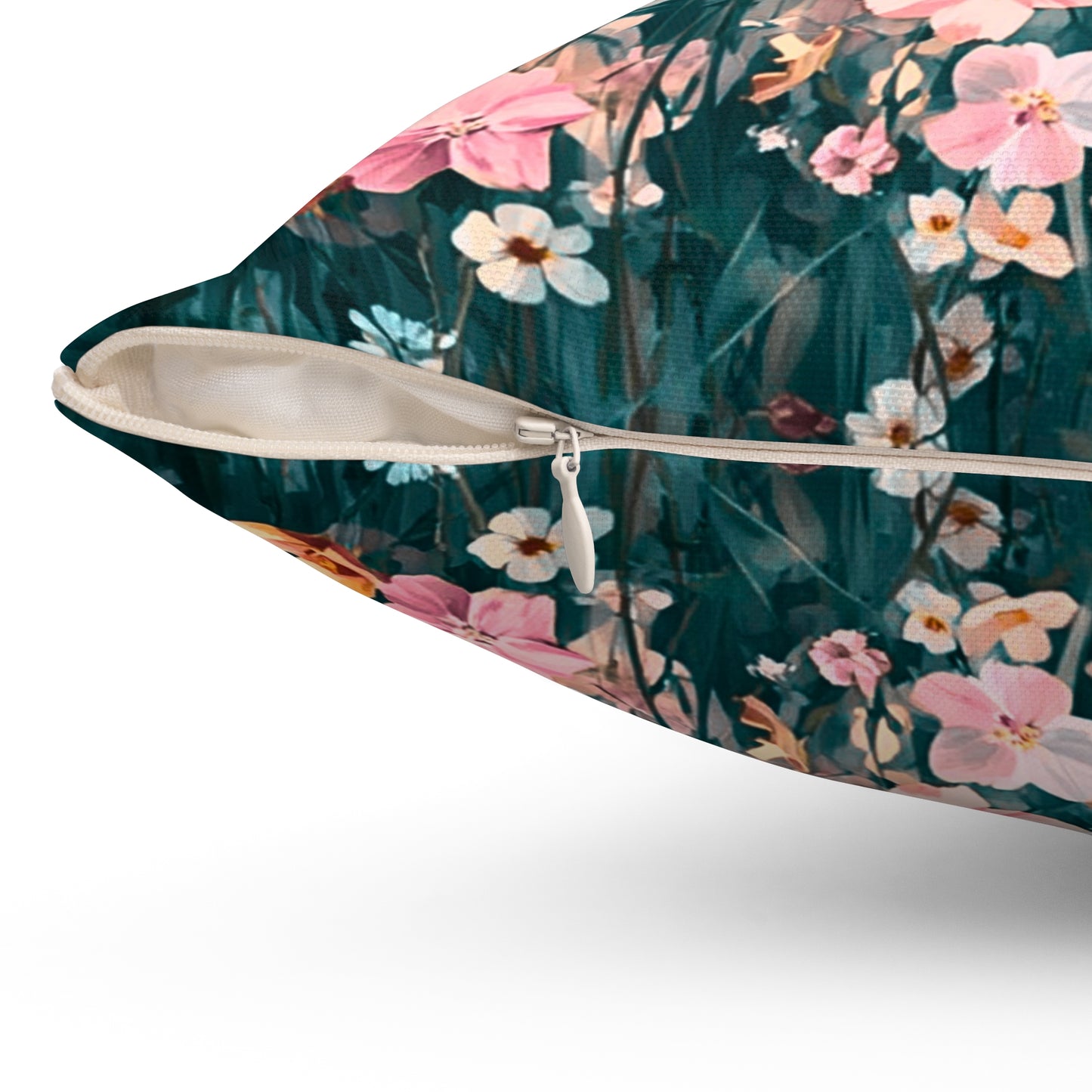 Pillow: Morning Meadow — Pastel Wildflower Print Square Cushion