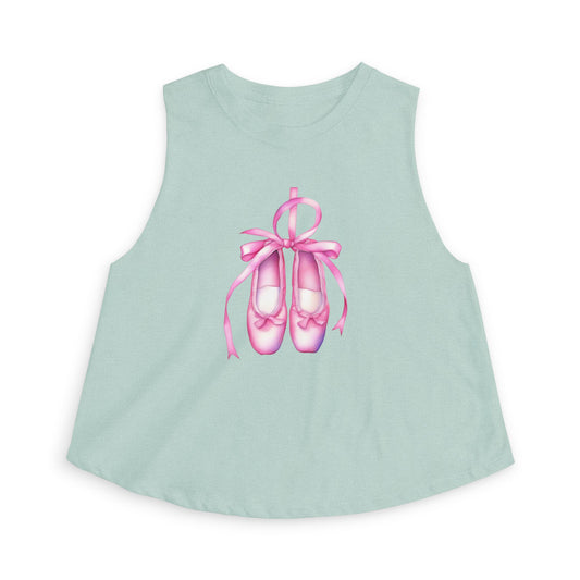 Ballet Slippers Crop Top — Pink Pointe Shoes Dance Tank