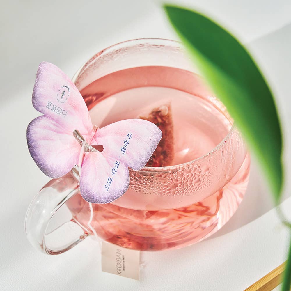 KKOKDAM - Butterfly Flower Tea Bag 3 kinds Gift Set - Pink