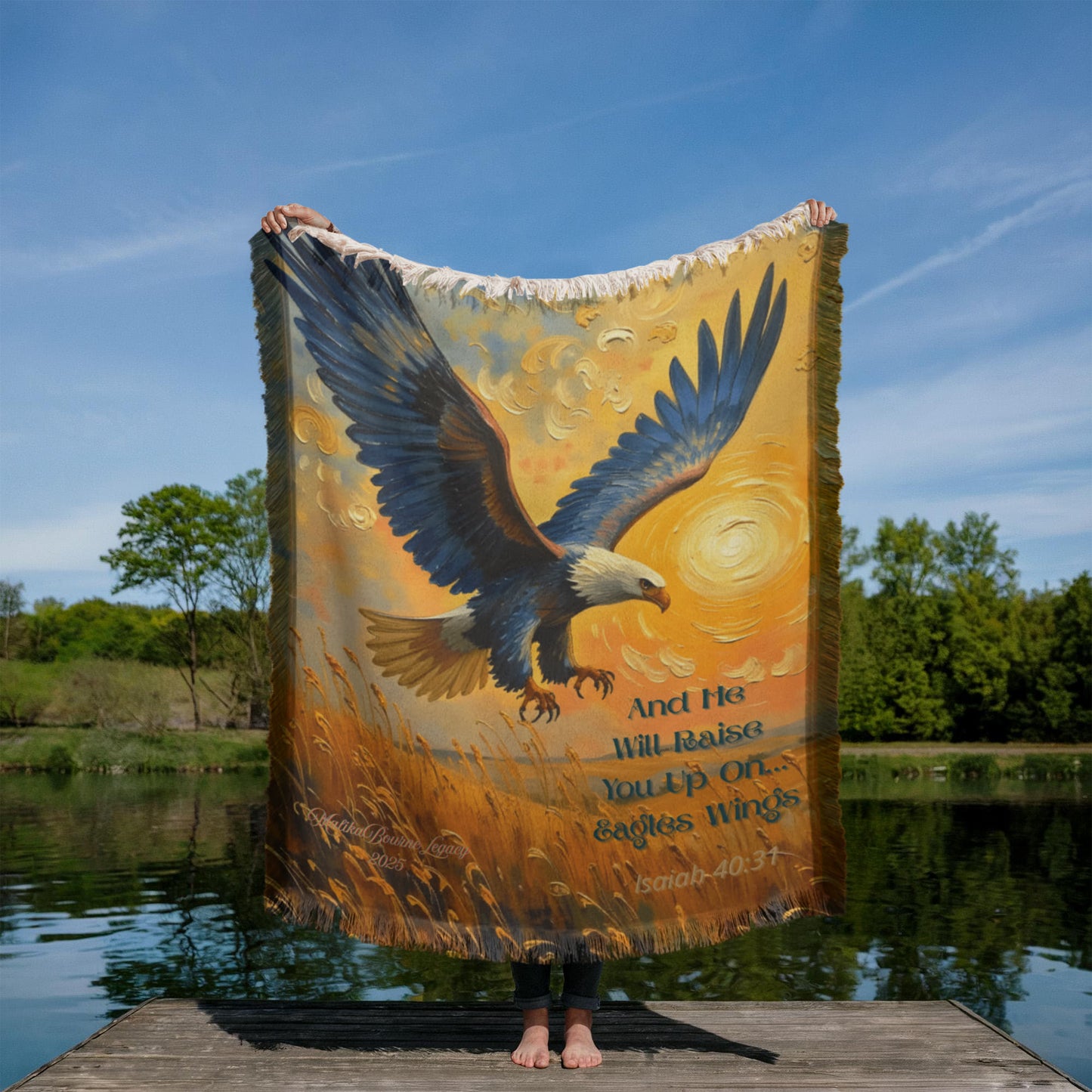 On the Wings of an Eagle Blanket for Dad