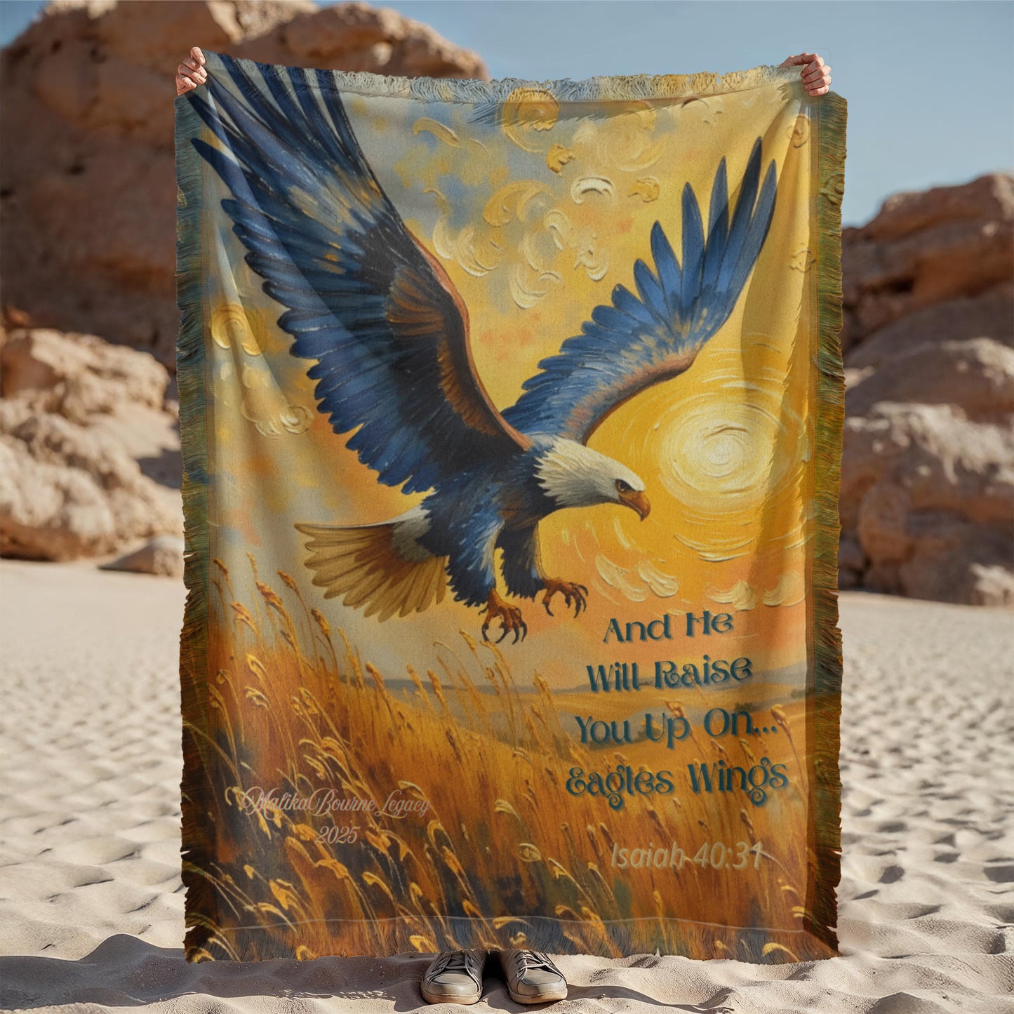On the Wings of an Eagle Blanket for Dad