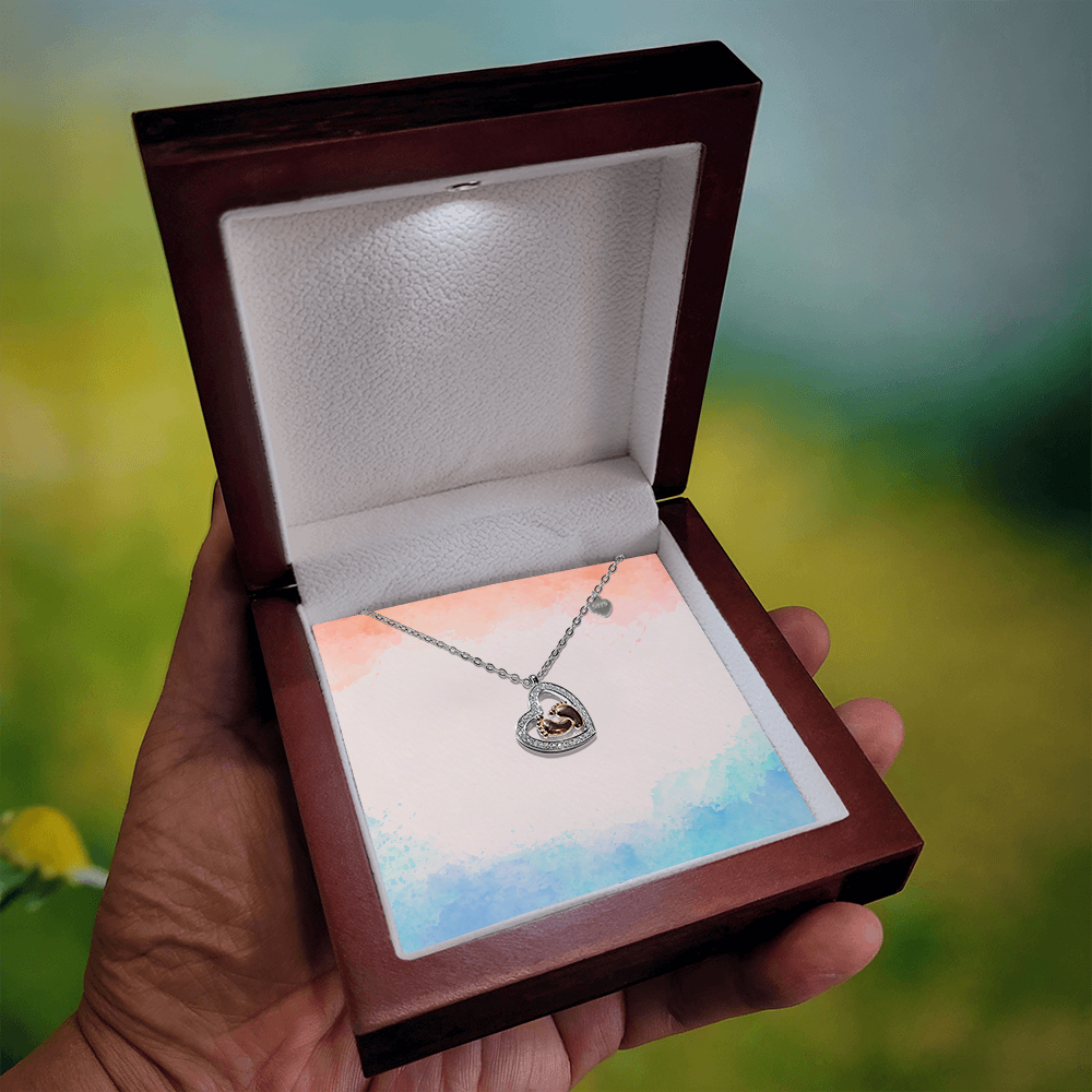 š£ Baby Feet Heart Necklace: Non-Message Card Edition