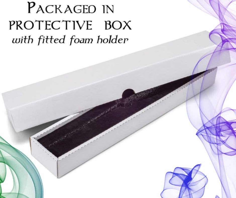 Handcrafted Magic Wand Pearl & Grey Ombre | 13.75" Wizard Magic Wand