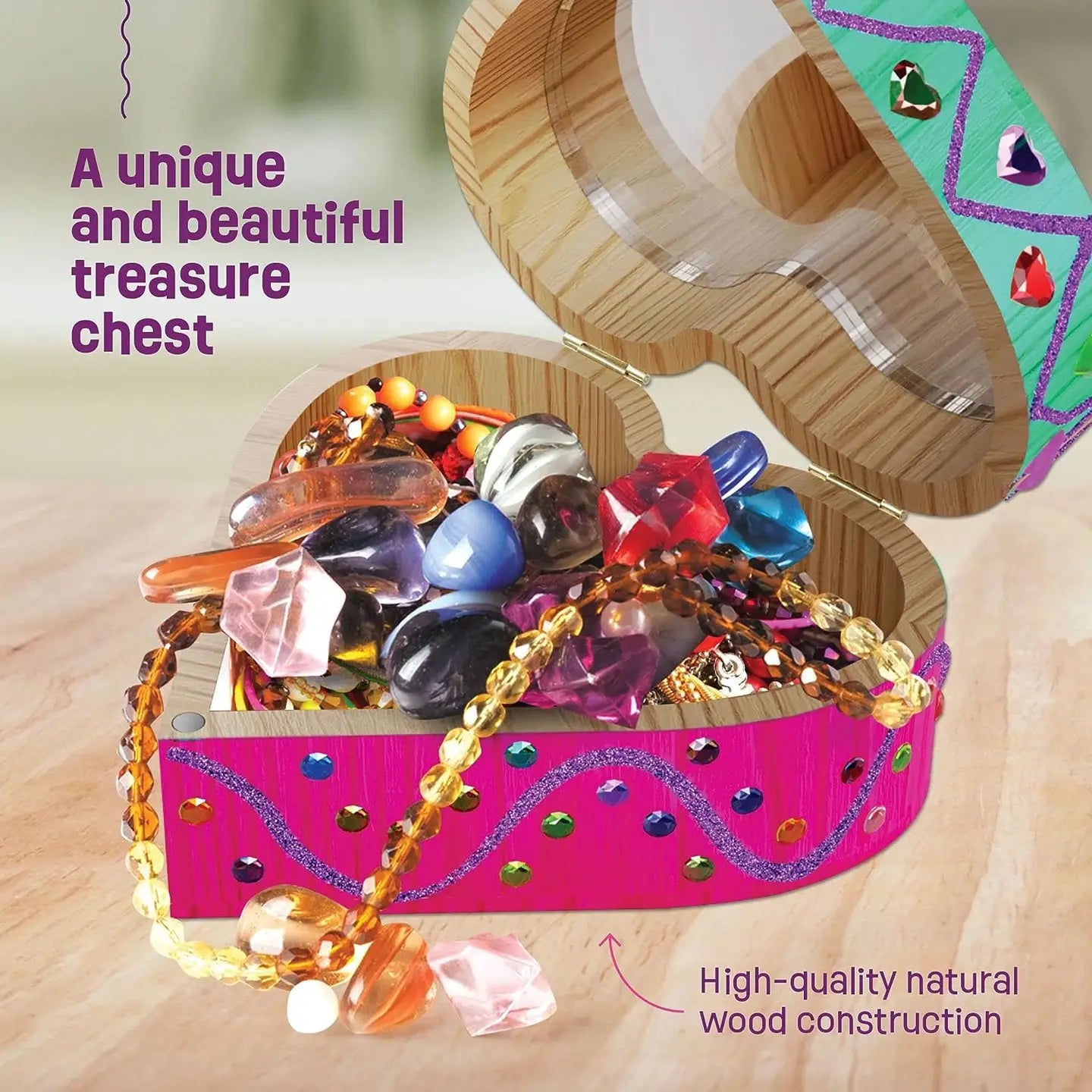 Paint Your Own Wooden Kids Heart Treasure Box Kit