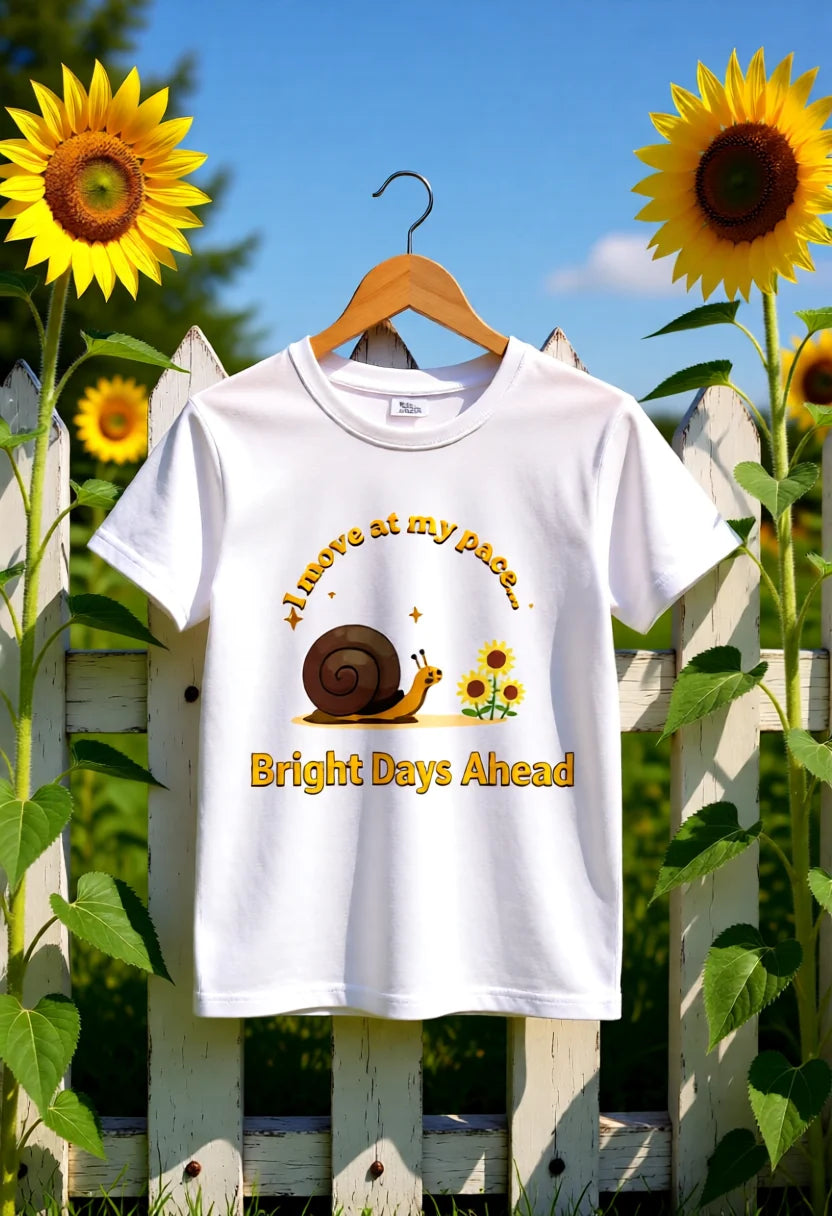 Youth Tee — Cute Snail "I Move at My Pace" Graphic T-Shirt