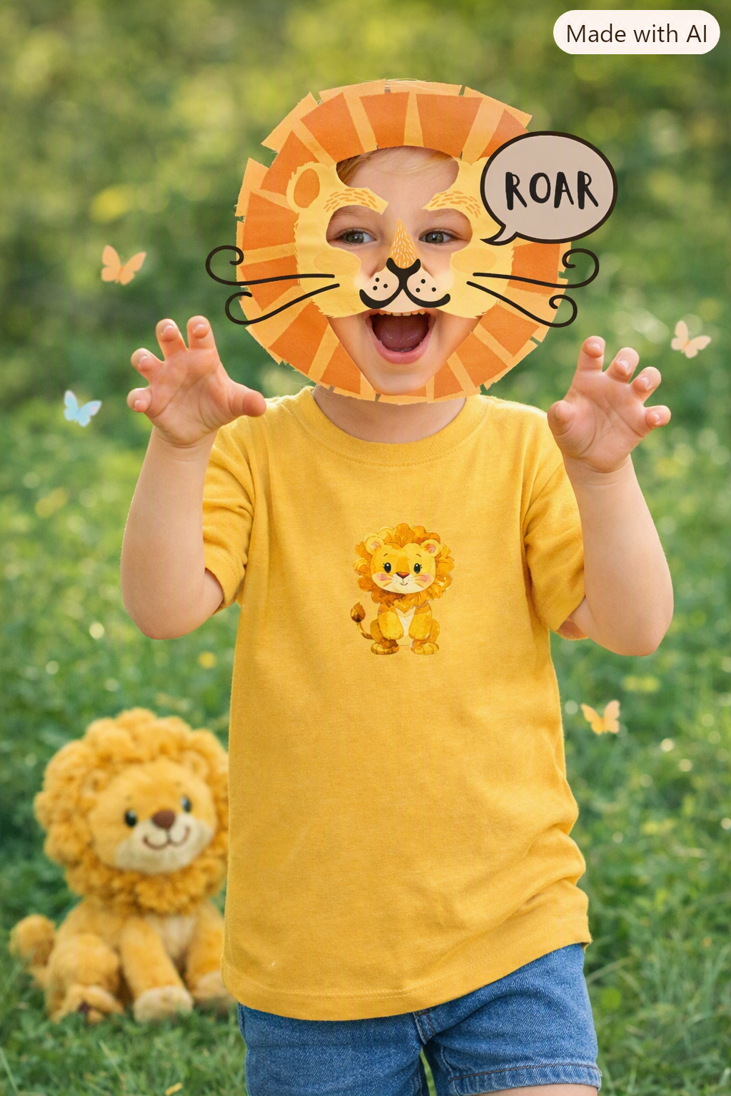 Toddler Lion Tee — Cute Watercolor Animal Shirt for Gentle Courage & Everyday Play