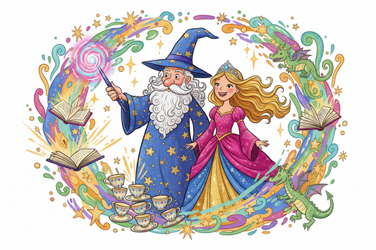 wizard and princess in the mist of magic