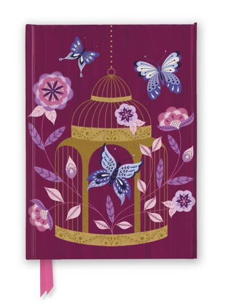 Journal Notebook with butterfly and floral design on a purple cover
