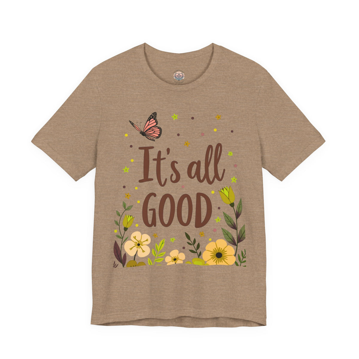 It's All Good Tee — Floral Monarch Comfort Cotton T‑Shirt