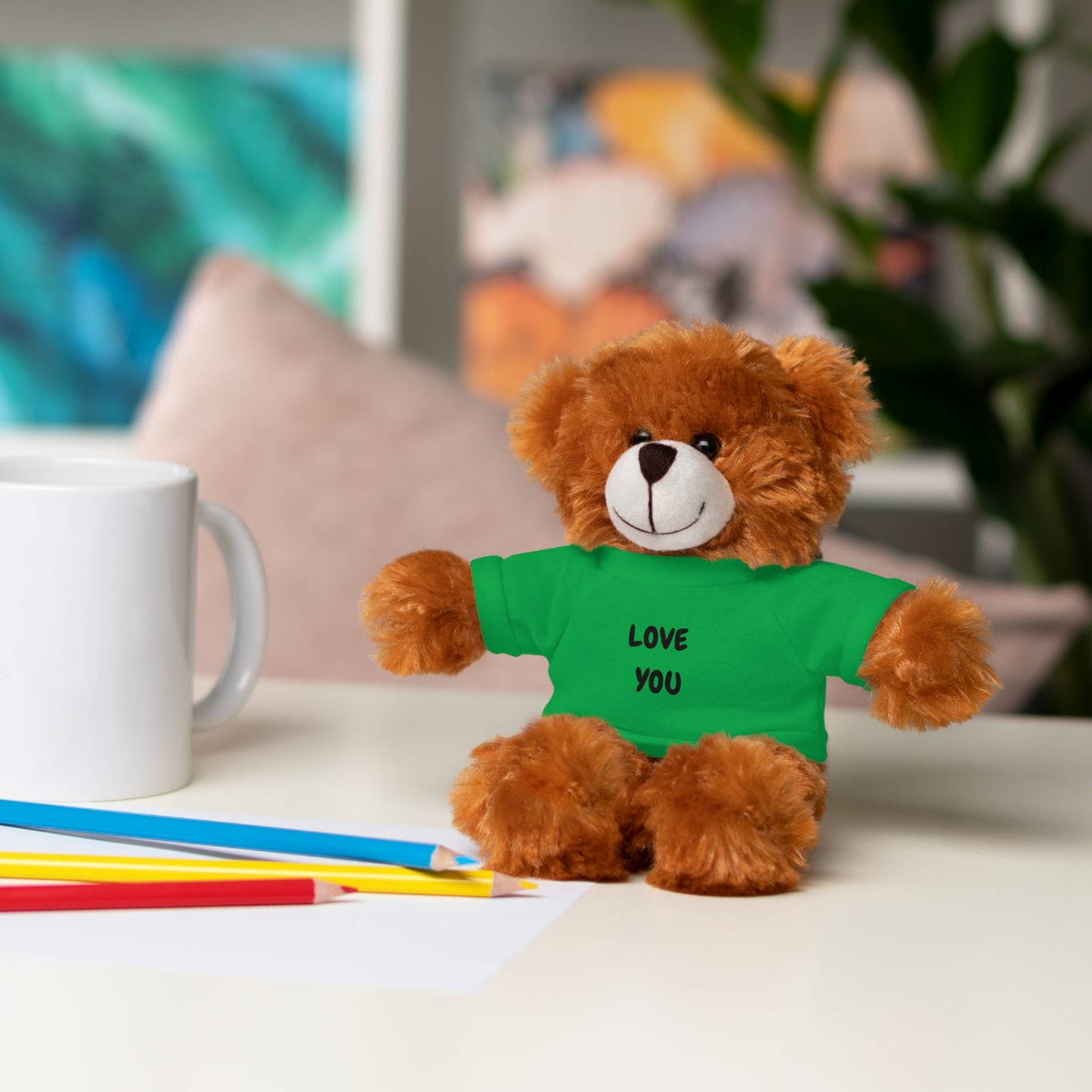'Love You' Plush Animal with Tee — Cute & Cuddly Stuff with Support for your Home Team