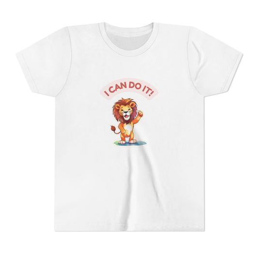 Affirmation Kids T‑Shirt – "I Can Do It!" Lion – Back to School Confidence Tee