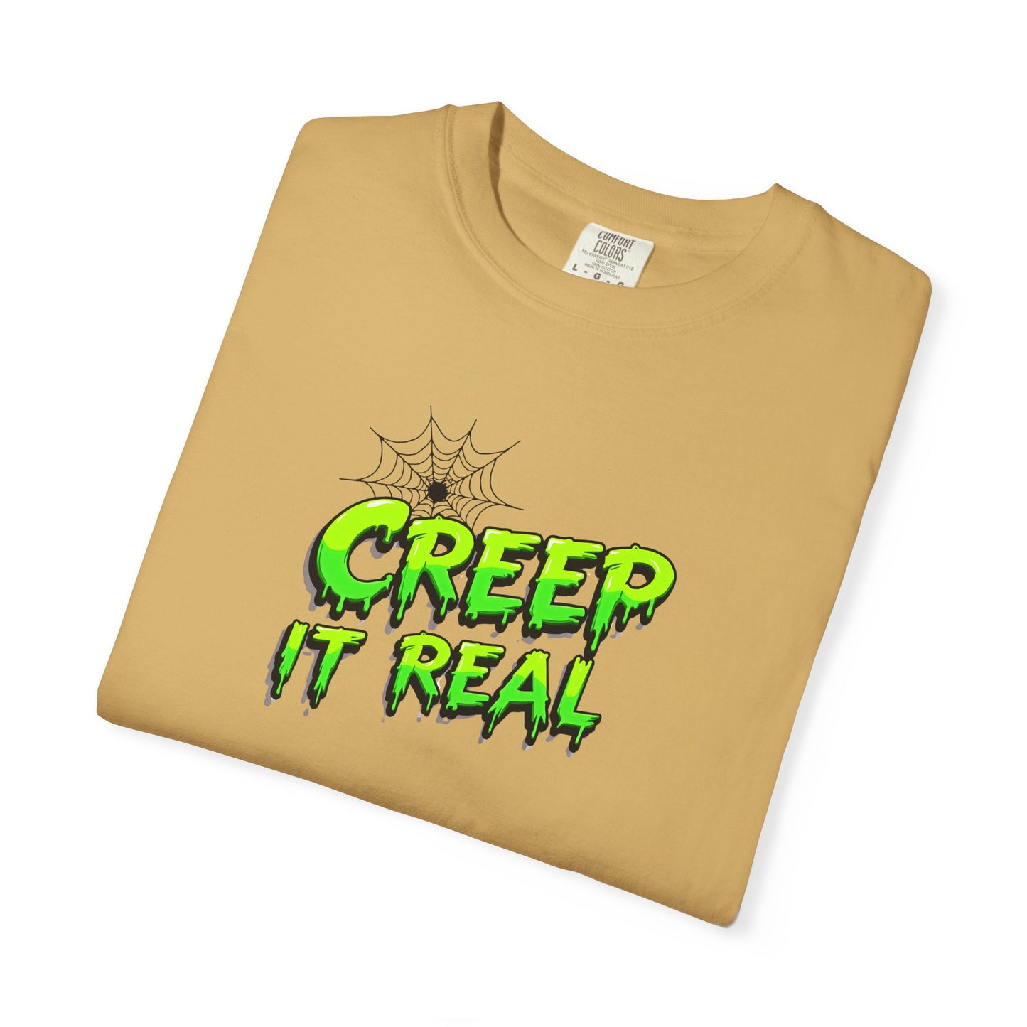 Fall Halloween-Creep It Real Adult T-Shirt with Neon Green Slime Text