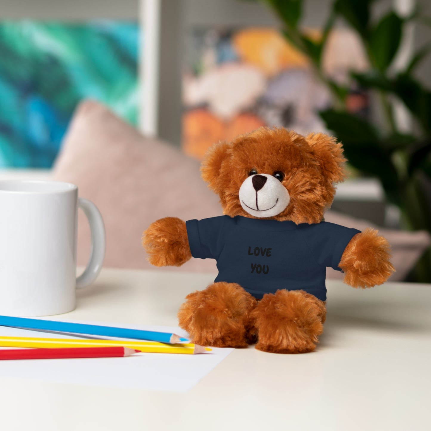 'Love You' Plush Animal with Tee — Cute & Cuddly Stuff with Support for your Home Team