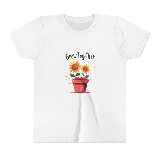 Youth Tee — "Grow Together" Sunflower Plant Kids T‑Shirt
