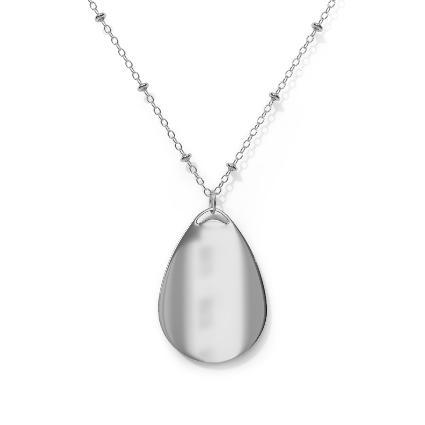 Rose Oval Pendant Necklace — Vintage Floral Teardrop Locket
