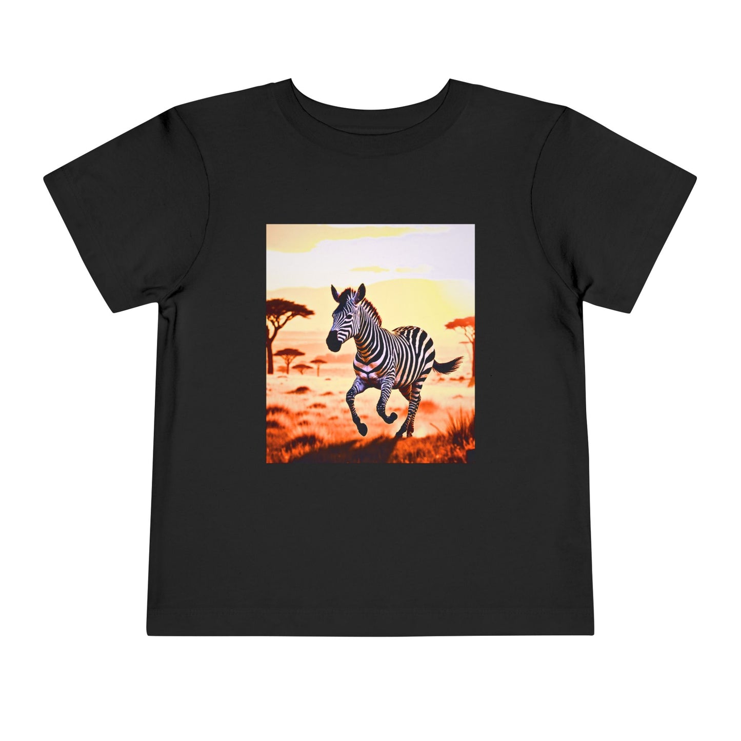 Zebra Toddler Tee — "Guess What Animal I Am" Savanna Sunset Kids Shirt