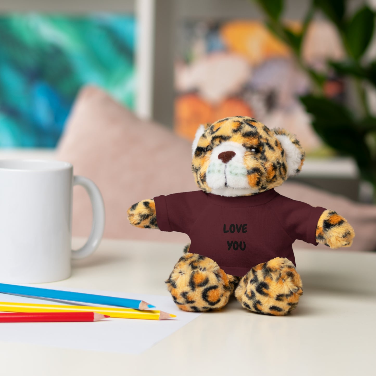 'Love You' Plush Animal with Tee — Cute & Cuddly Stuff with Support for your Home Team