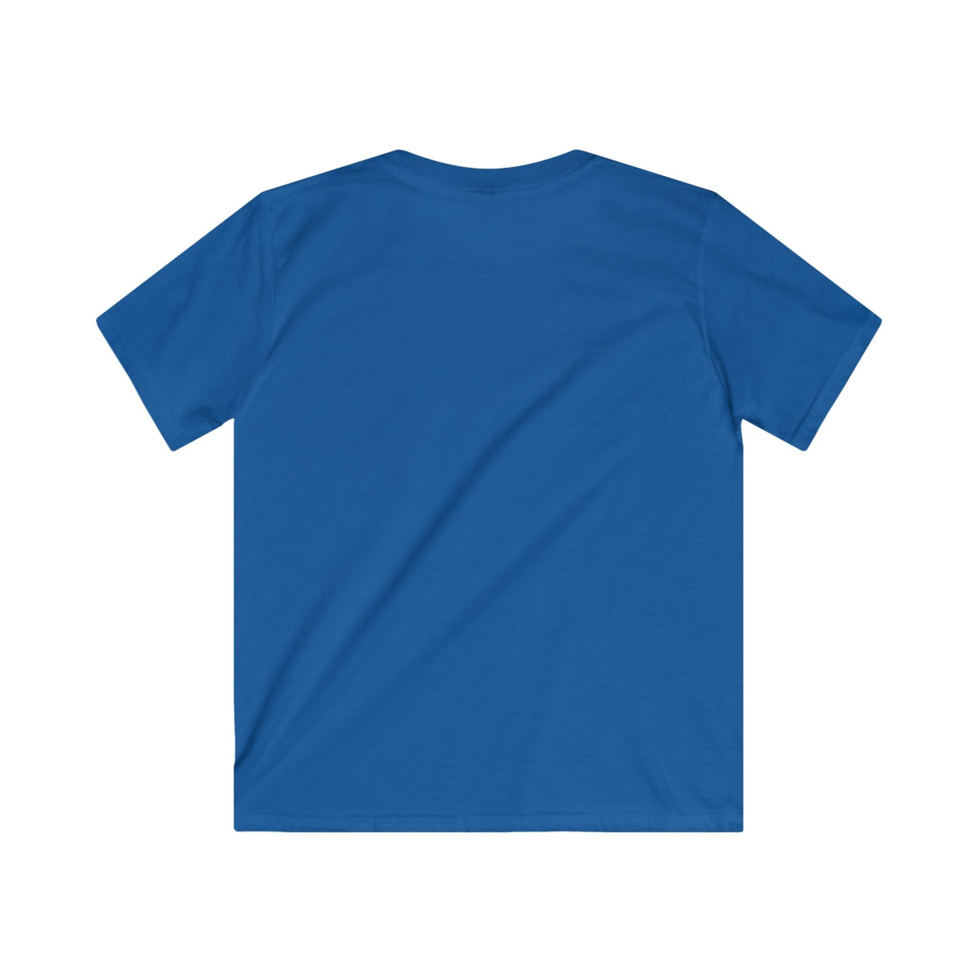Blue t-shirt on a white background blank back of tee Malika Bourne legacy
