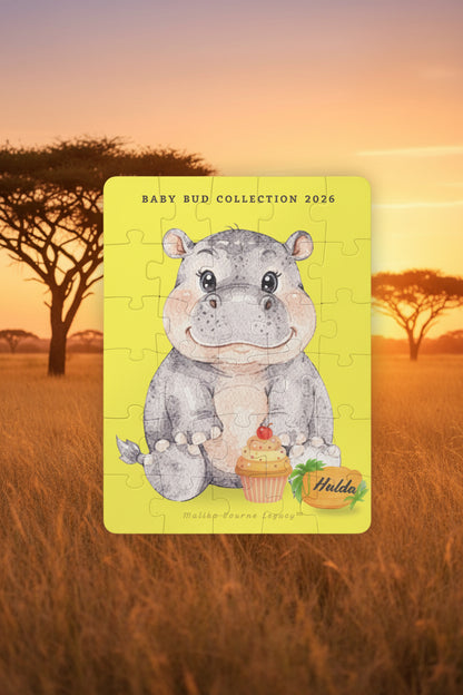 Hippo puzzle named Hulda. Baby Bud Collection 2026.