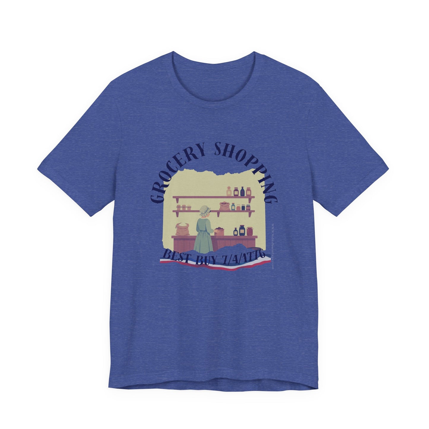 Everyday Errands Tee — Grocery Front, 1776 Store List Back