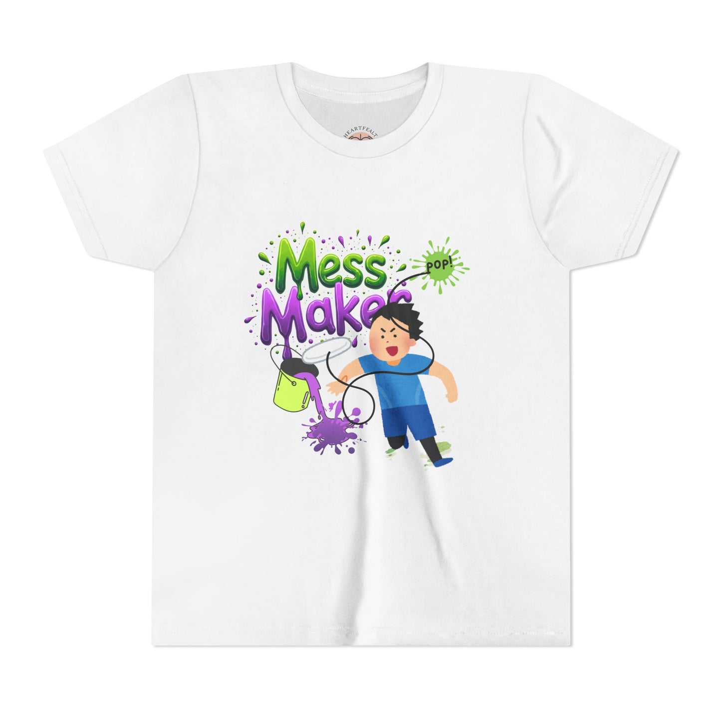 Youth Tee — "Mess Maker" Kids T‑Shirt (Playful Paint Splatter Design)