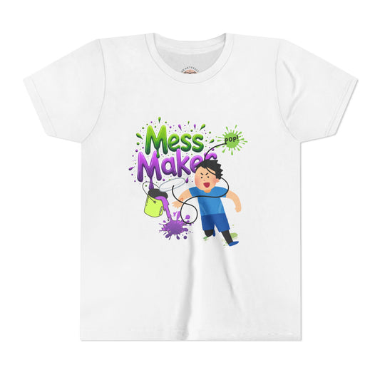 Youth Tee — "Mess Maker" Kids T‑Shirt (Playful Paint Splatter Design)