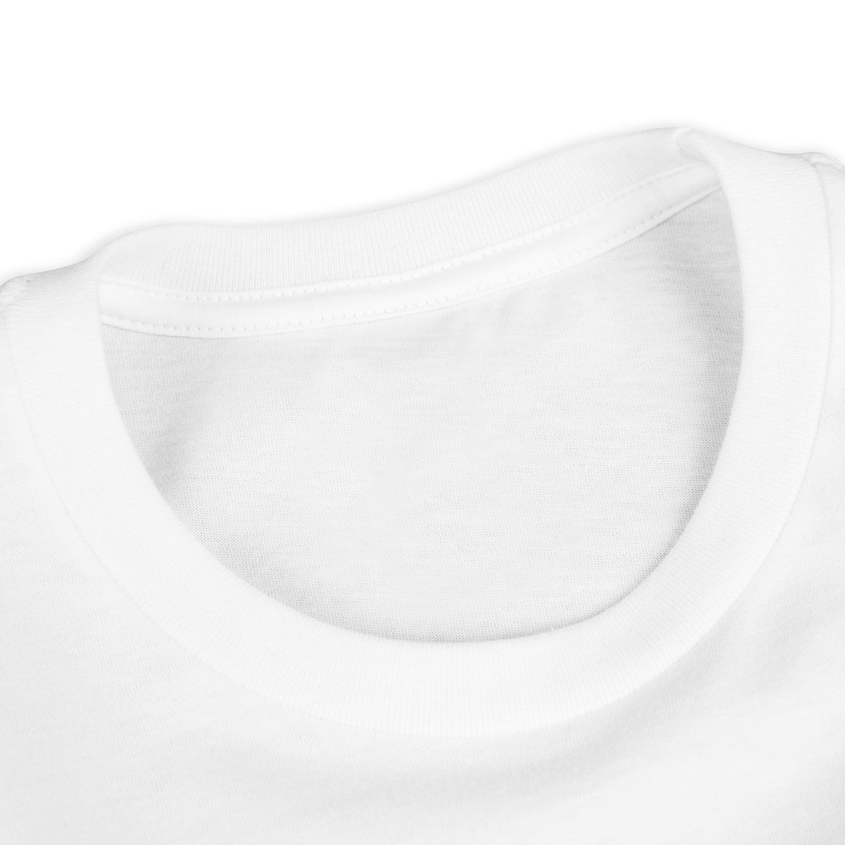 neckline of a white t-shirt