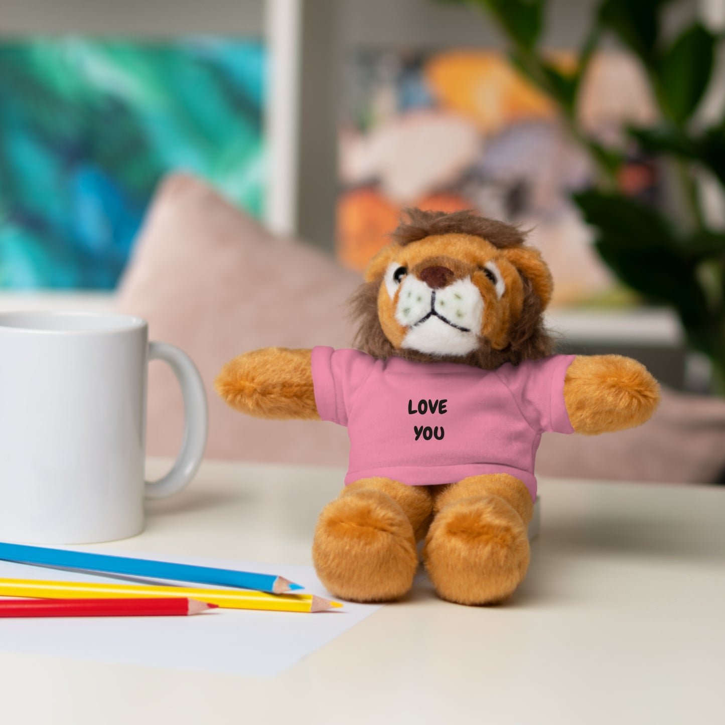 'Love You' Plush Animal with Tee — Cute & Cuddly Stuff with Support for your Home Team