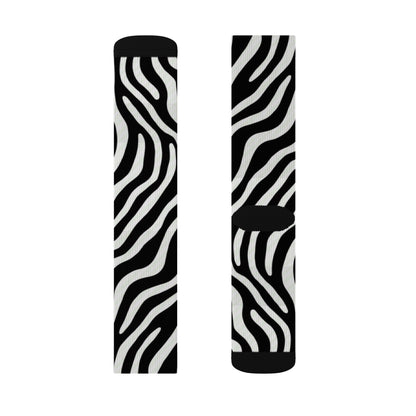 Fun Socks — Colorful Zebra Novelty Crew Socks