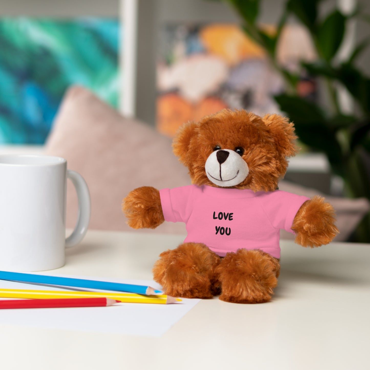 'Love You' Plush Animal with Tee — Cute & Cuddly Stuff with Support for your Home Team