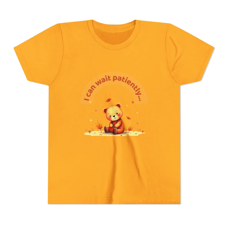 Youth Tee — Cute Bear "I Can Wait Patiently" Autumn Kids T‑Shirt