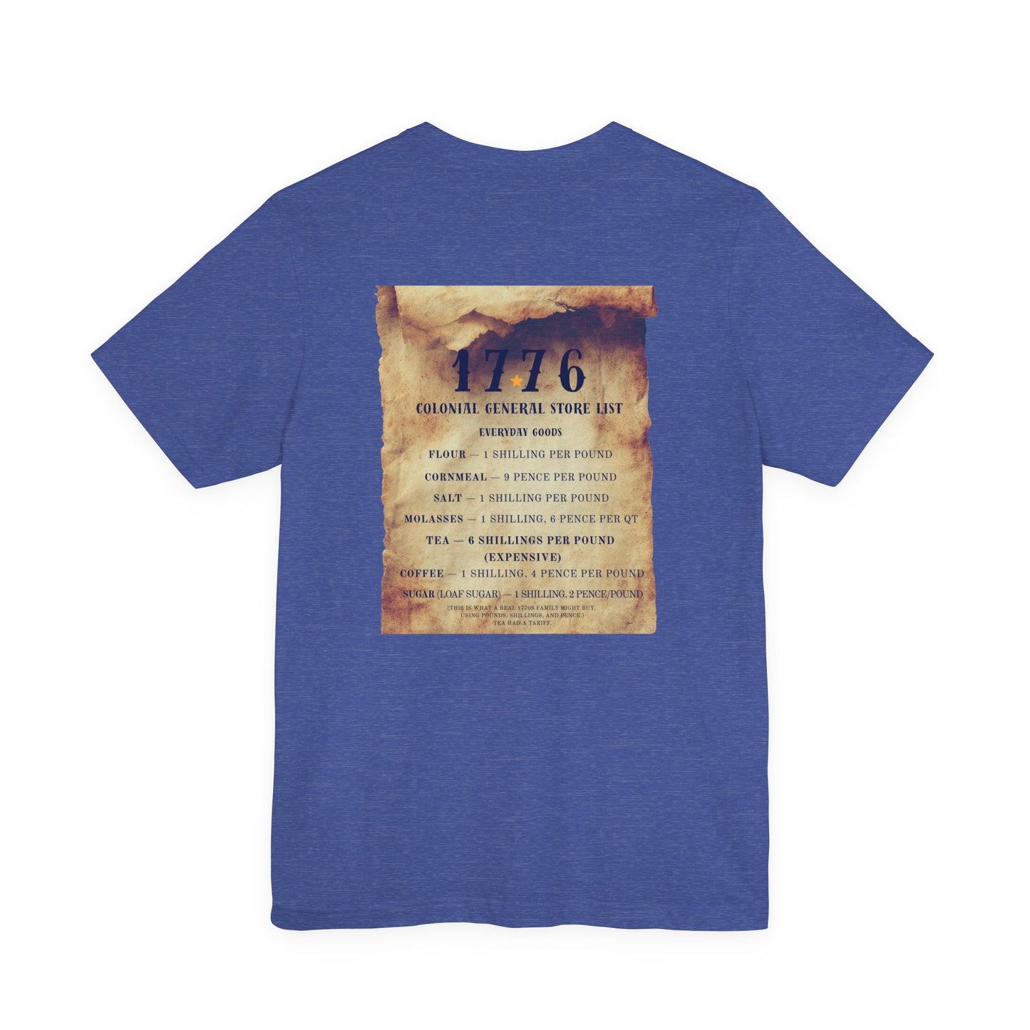 Everyday Errands Tee — Grocery Front, 1776 Store List Back