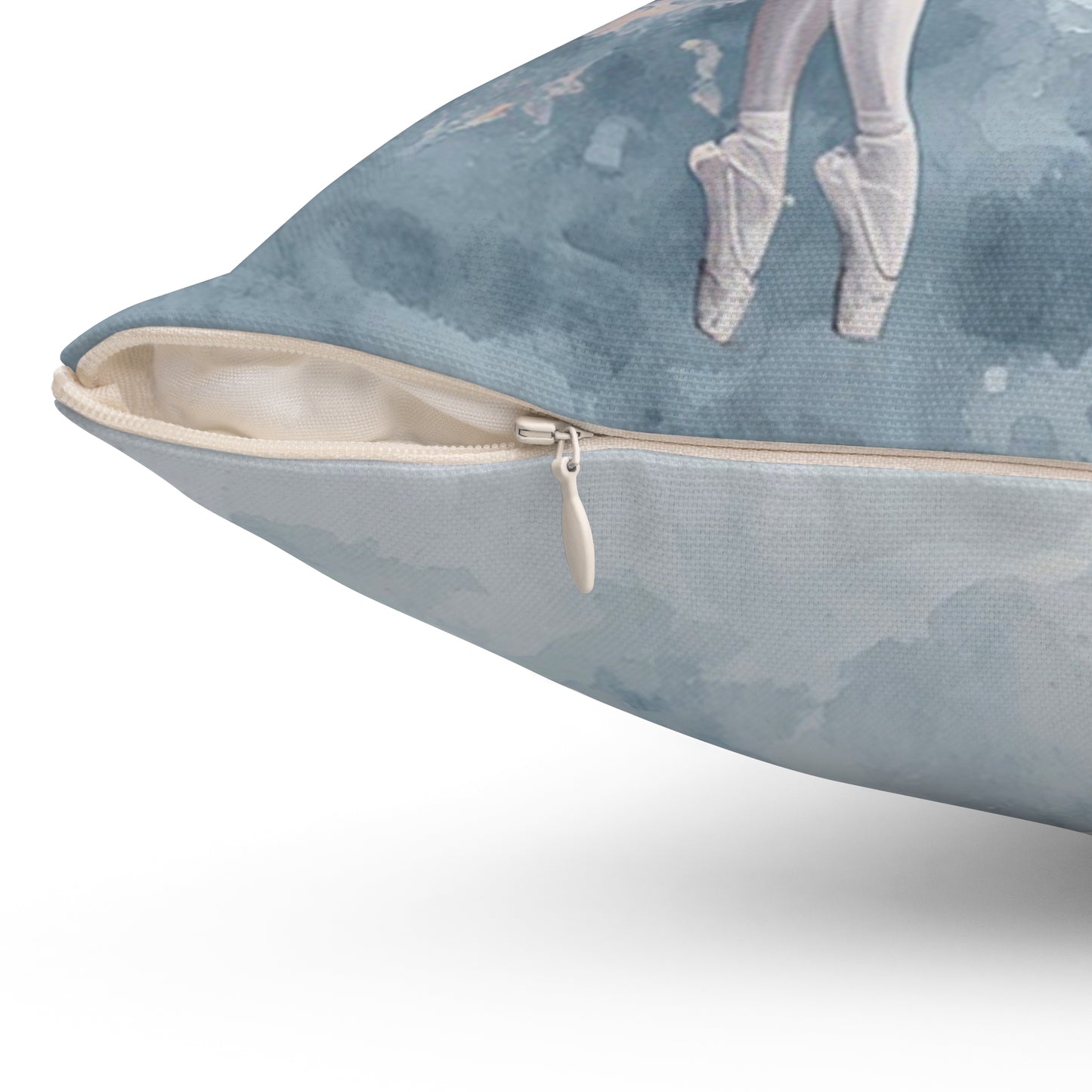 Pillow: Blue Mist Ballerina - Watercolor Style Decorative Cushion