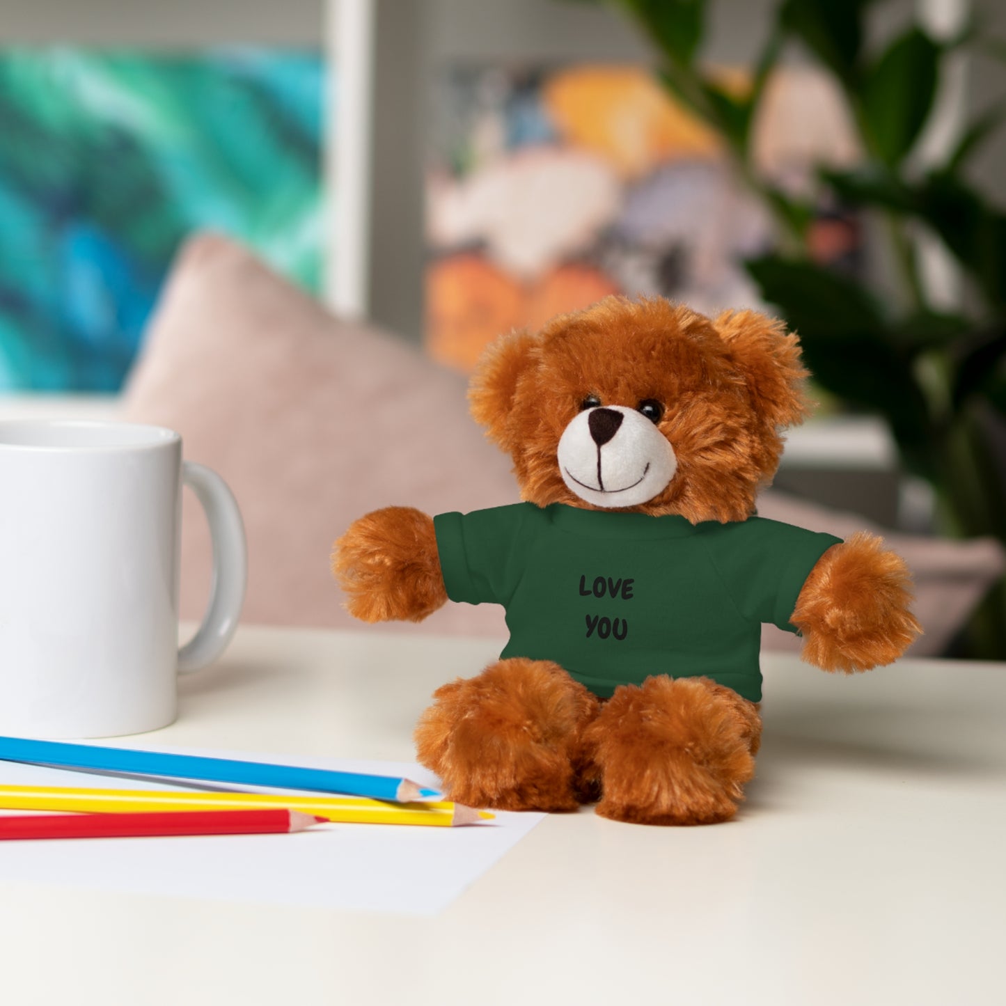 'Love You' Plush Animal with Tee — Cute & Cuddly Stuff with Support for your Home Team