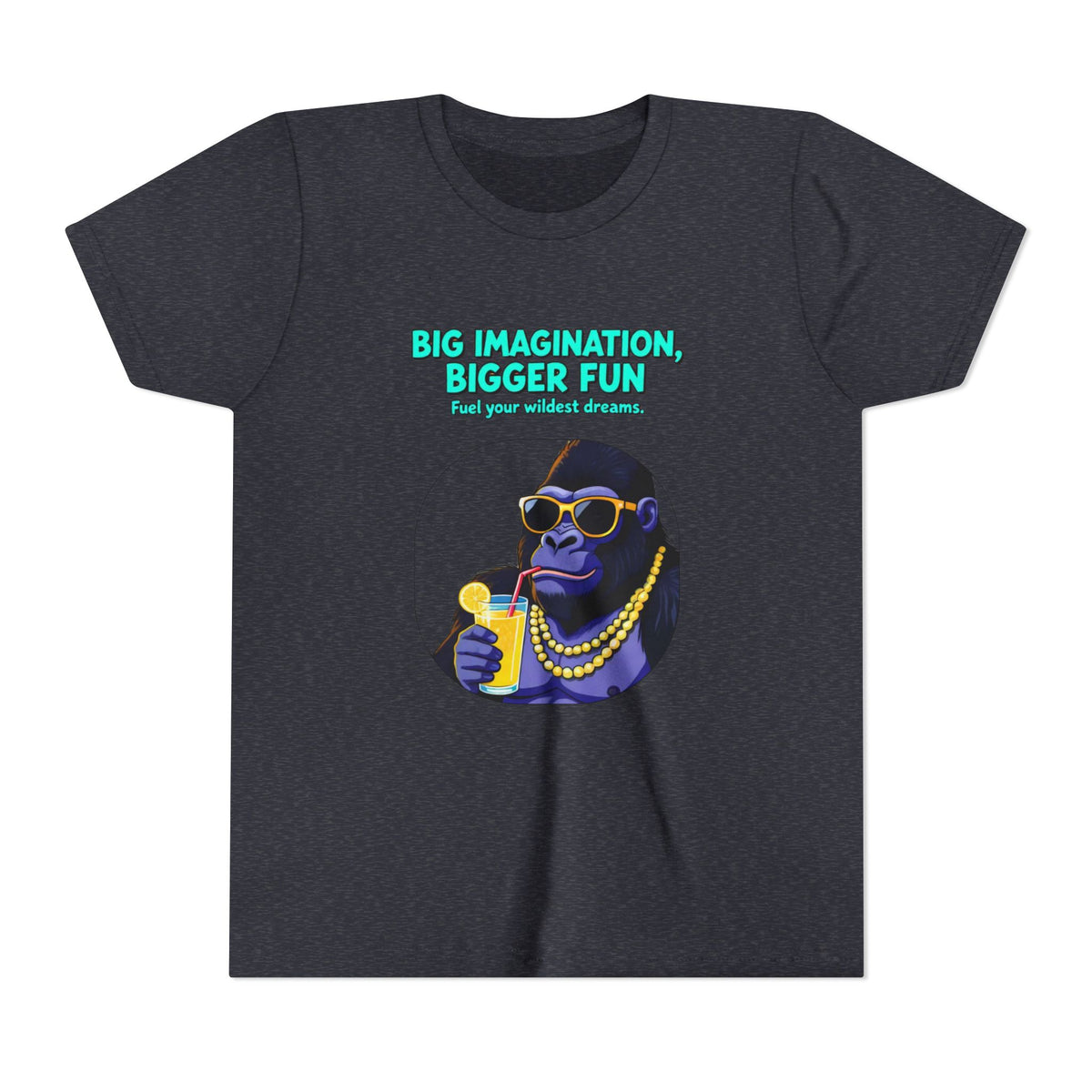 Youth Tee — “Big Imagination, Bigger Fun” | Quinn & Abel Adventure Gorilla T‑Shirt