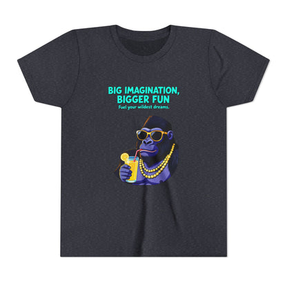 Youth Tee — “Big Imagination, Bigger Fun” | Quinn & Abel Adventure Gorilla T‑Shirt