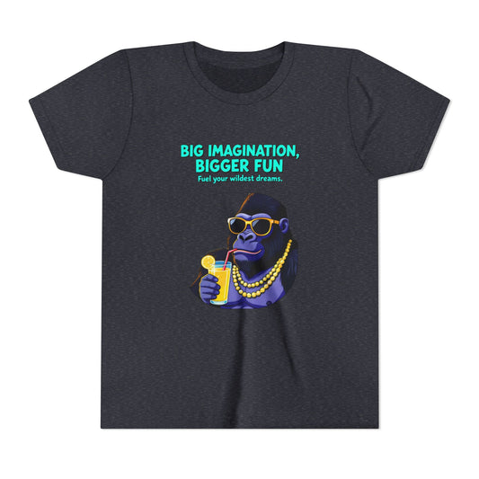 Youth Tee — “Big Imagination, Bigger Fun” | Quinn & Abel Adventure Gorilla T‑Shirt