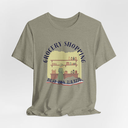 Everyday Errands Tee — Grocery Front, 1776 Store List Back