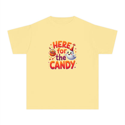 Here for the Candy - Adorable Youth Ghost Trick‑or‑Treat T-shirt
