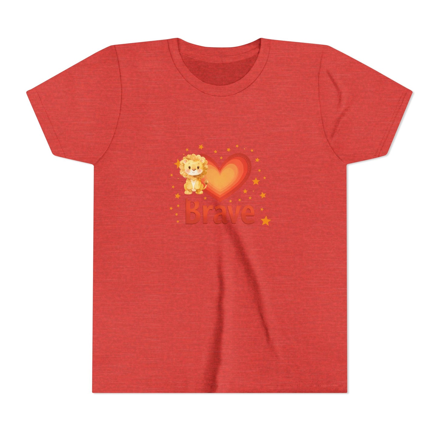 Affirmation Kids T‑Shirt – Brave Lion Heart – Back to School Confidence Youth Tee
