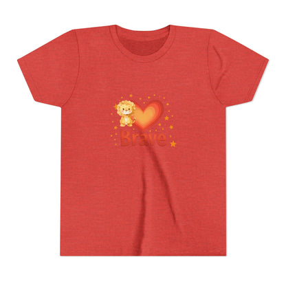 Affirmation Kids T‑Shirt – Brave Lion Heart – Back to School Confidence Youth Tee