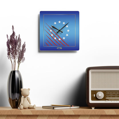 Patriotic 1776 Acrylic Wall Clock – Betsy Ross 13 Colonies Heritage Décor