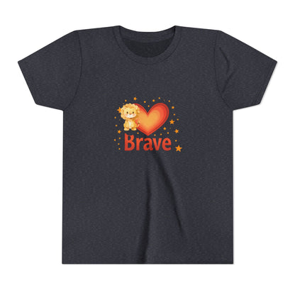 Affirmation Kids T‑Shirt – Brave Lion Heart – Back to School Confidence Youth Tee
