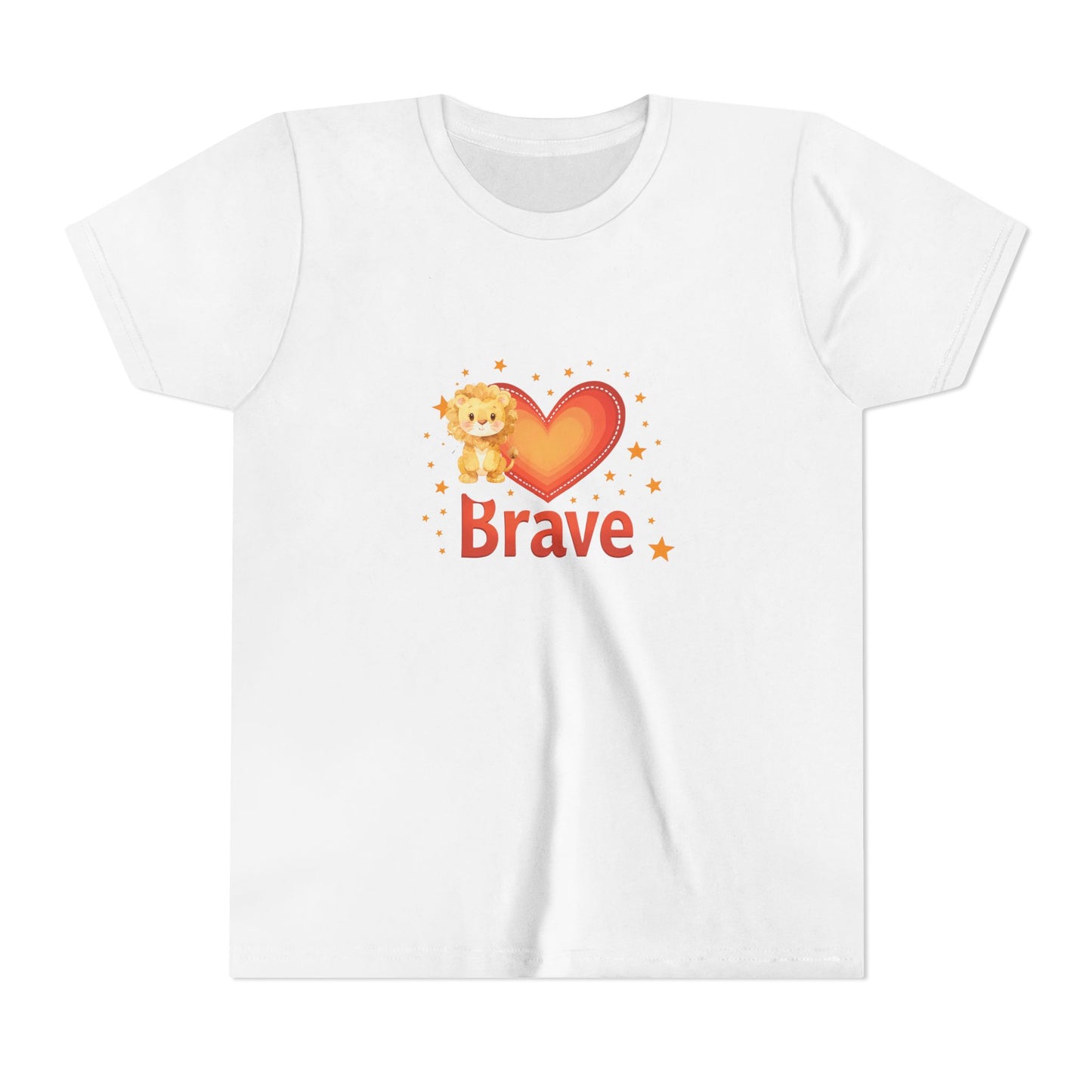 Affirmation Kids T‑Shirt – Brave Lion Heart – Back to School Confidence Youth Tee