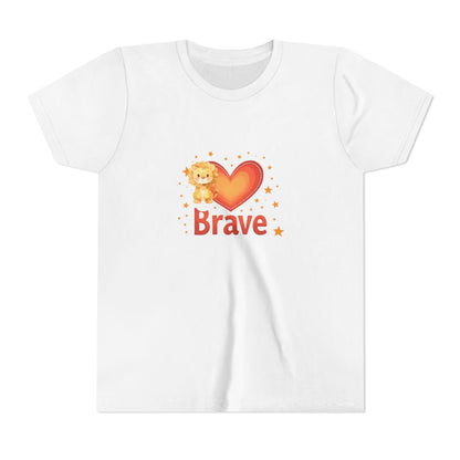 Affirmation Kids T‑Shirt – Brave Lion Heart – Back to School Confidence Youth Tee
