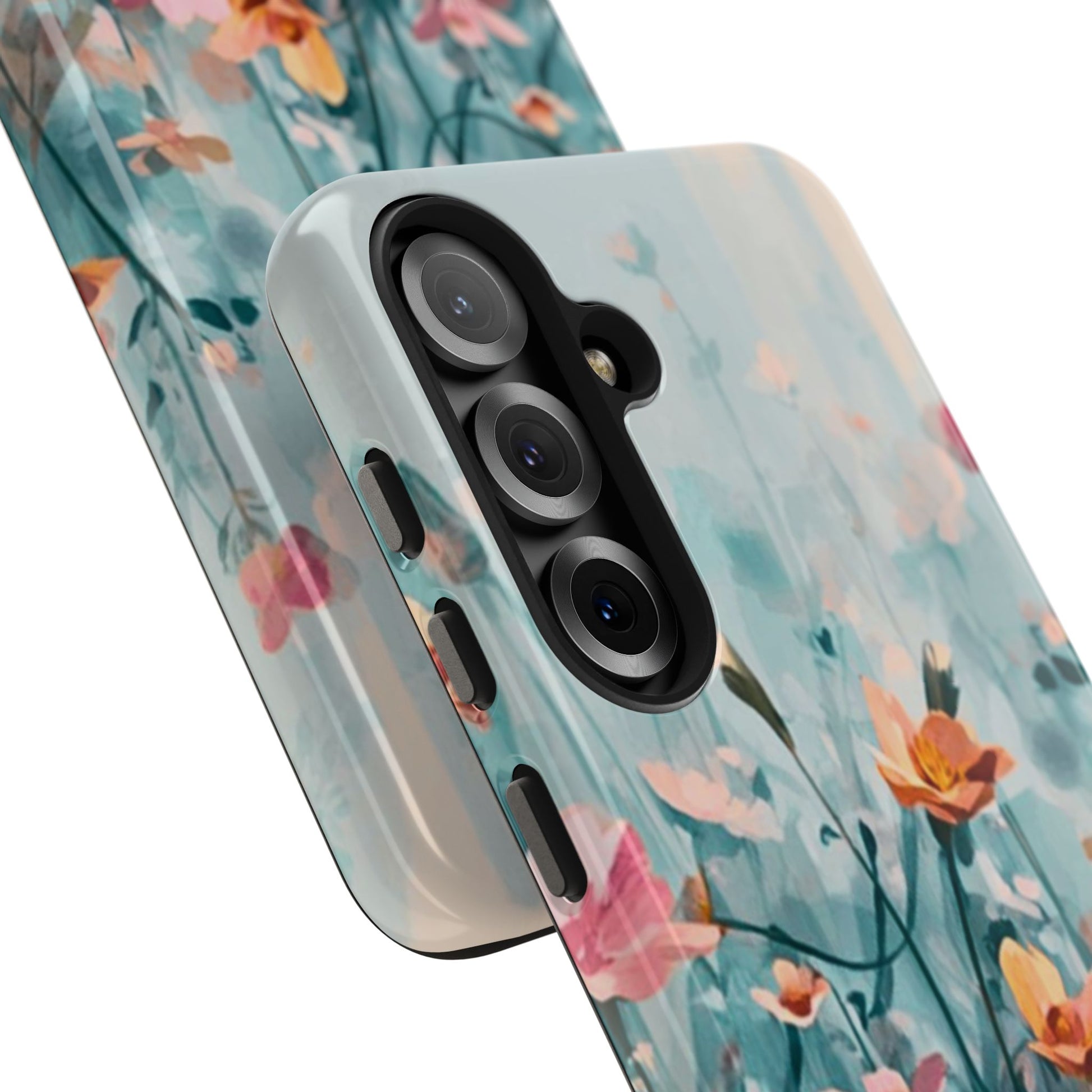 Phone case with floral design on a white background: Morning Meadow Collection