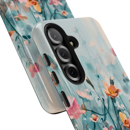 Phone case with floral design on a white background: Morning Meadow Collection