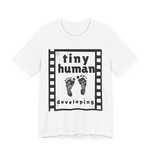 Pregnancy Announcement Tee - "Tiny Human Developing" Baby Feet T-Shirt
