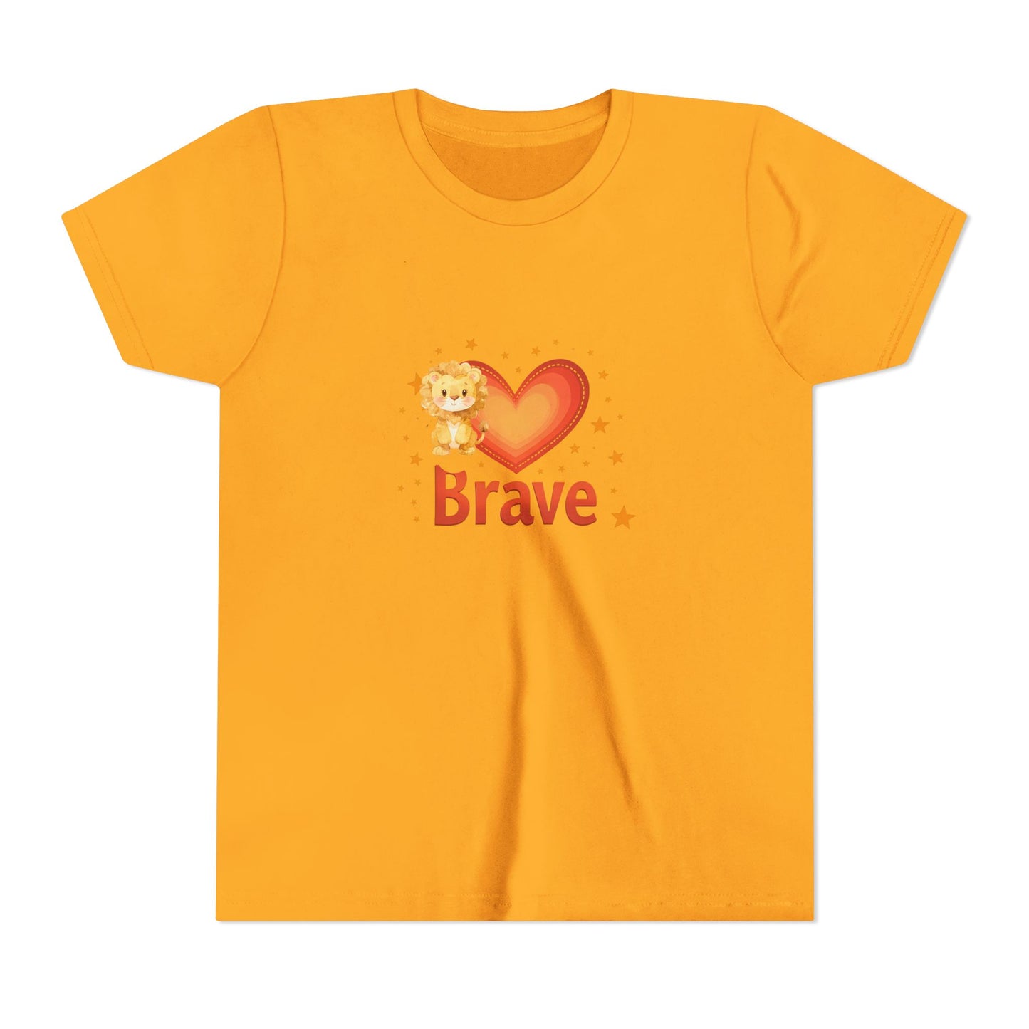 Affirmation Kids T‑Shirt – Brave Lion Heart – Back to School Confidence Youth Tee