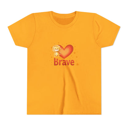 Affirmation Kids T‑Shirt – Brave Lion Heart – Back to School Confidence Youth Tee